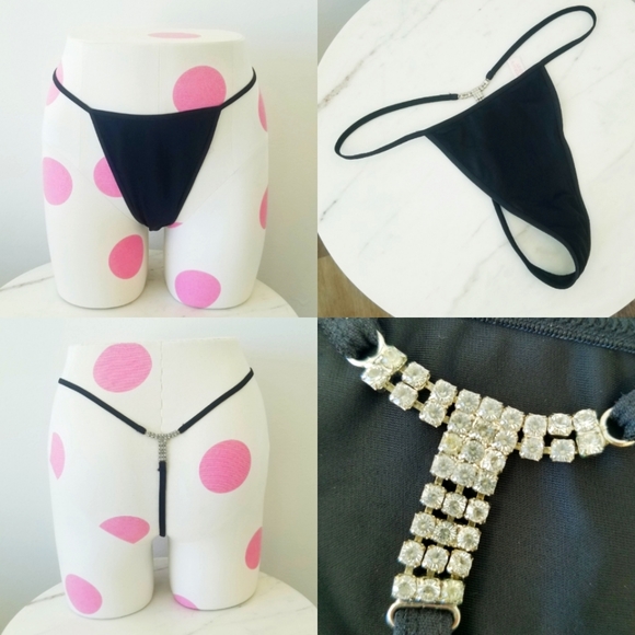 Victoria's Secret Vintage Very Sexy Rhinestone Crystal Element Thong Panty NWT - Picture 12 of 13